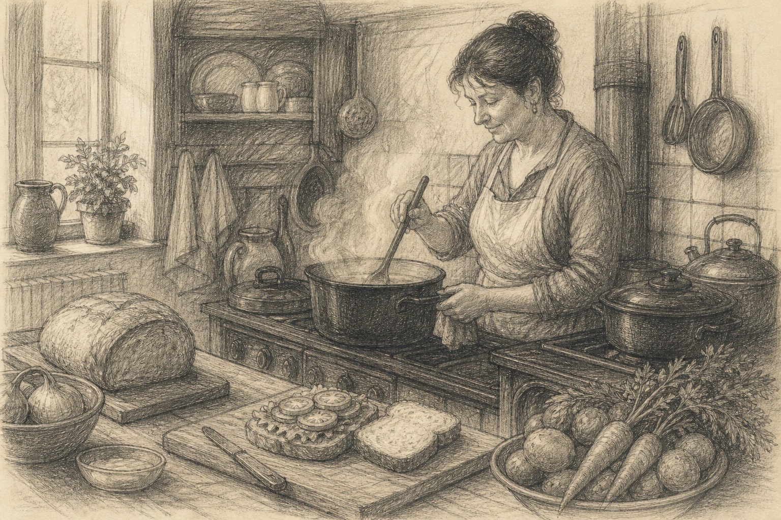 A home kitchen that happens to feed a lot of people.