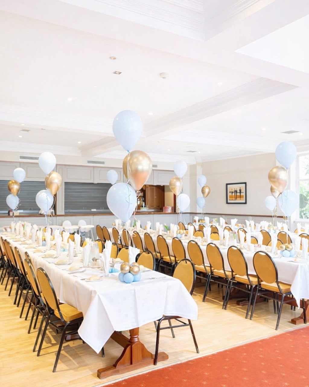 Our function room, dressed for a celebration
